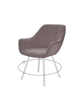 Стул Dikline 252 поворотный B5 LATTE LUX, ножки белые