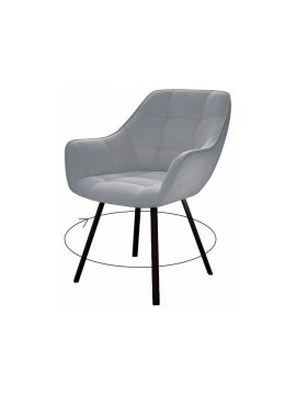 Стул Dikline 252 поворотный B22 GREY LUX, ножки черные