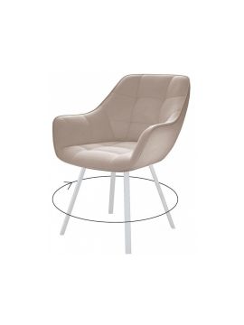Стул Dikline 252 поворотный ,B03 BEIGE ножки белые