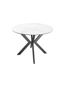 Стол Dikline RN90 d900  Керамика Белый  мрамор/подстолье черное/опоры черные